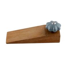 2 Pieces Grey Crackle Melon Ceramic Wooden Door Stopper
